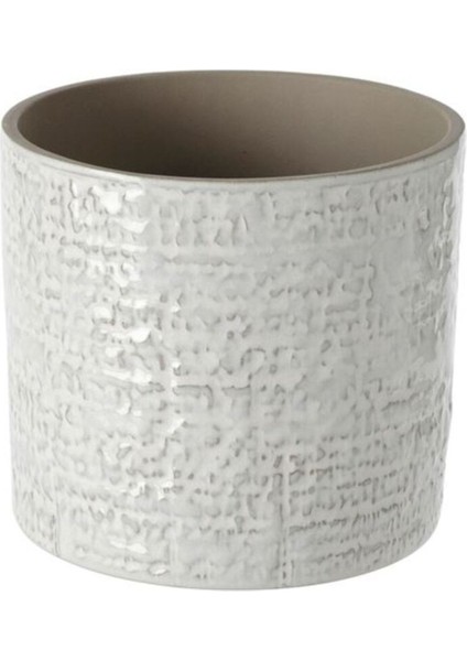 Elite Chıafrön 12 cm Stoneware Dekoratif Beyaz Saksı 1 Adet