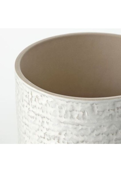 Elite Chıafrön 12 cm Stoneware Dekoratif Beyaz Saksı 1 Adet
