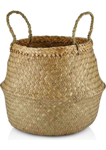 Elite Large Boy Katlanabilir Hasır Sepet / Saksılık 35X32CM 1 Adet