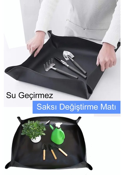 Elite Su Geçirmez Çiçek Toprağı Saksı Değiştirme Örtüsü Bahçe Matı 80×80 cm 1 Adet