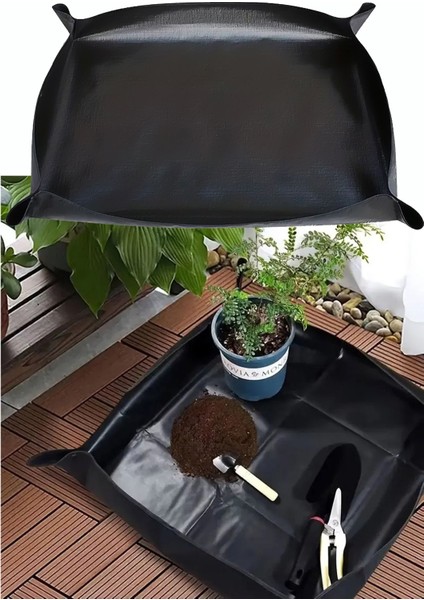 Elite Su Geçirmez Çiçek Toprağı Saksı Değiştirme Örtüsü Bahçe Matı 80×80 cm 1 Adet