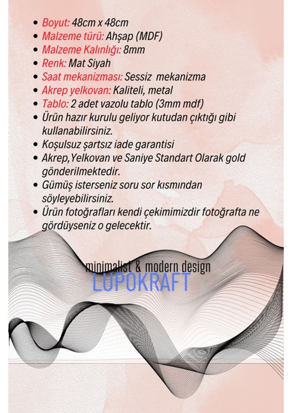 Dekoratif Yeni Modern Zosma Ahşap Duvar Saati 48CM fiyatları