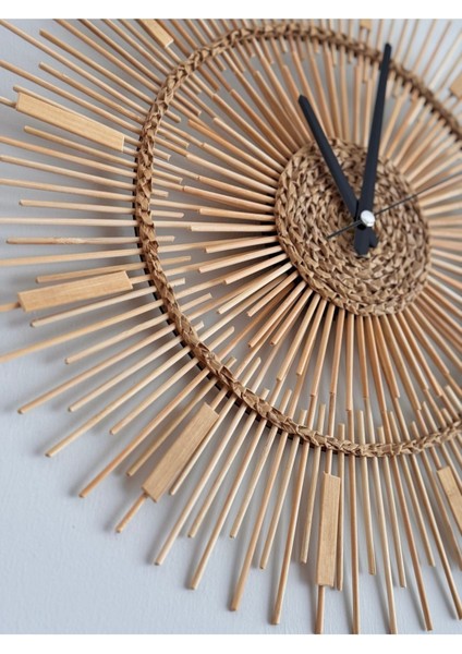 40 cm El Yapımı Doğal Bambu Rattan Dekoratif Duvar Saati-Duvar Dekorasyon fiyatları