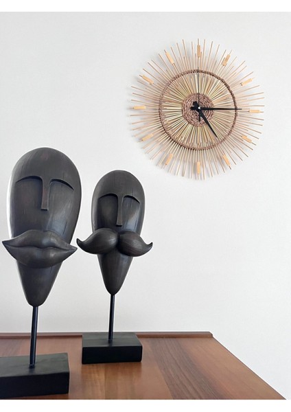 40 cm El Yapımı Doğal Bambu Rattan Dekoratif Duvar Saati-Duvar Dekorasyon modelleri