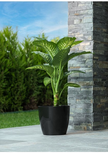 Elite Yakut Saksı Akıllı Sulama Sistemli Saksı Modern 66 Lt Siyah Renk 1 Adet