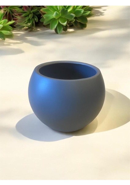 Elite Küre Saksı Yuvarlak Saksı Modern Dekoratif Iç Hazneli Plastik 27 Litre Koyu Antrasit 1 Adet fiyatları