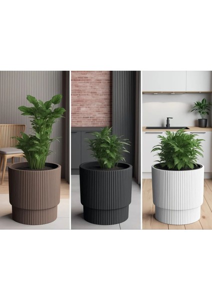 Elite Büyük Dekoratif Modern Saksı ve Vazo 30 Lt ( 36.6 cm x 36.6 cm )Içsiz 1 Adet fiyatları
