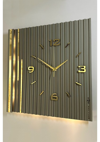 Long Lines Işıklı (Pilli Led) Sessiz Mekanizma 48X48CM Ant-Ant-Sarı Asse Tasarım Modern Duvar Saati