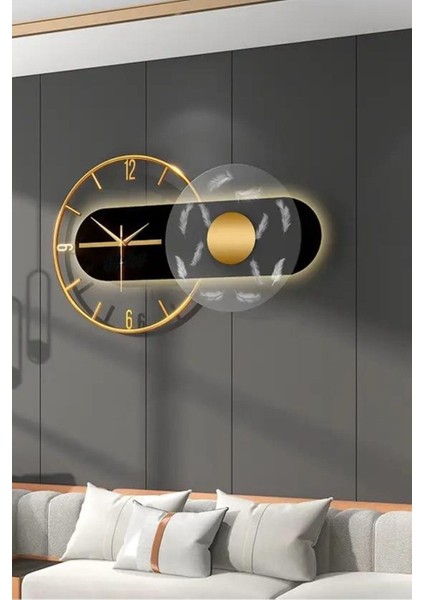 Renessa Exclusive Time - Pilli LED - Modern Metal Camlı Lake Duvar Saati fırsatları