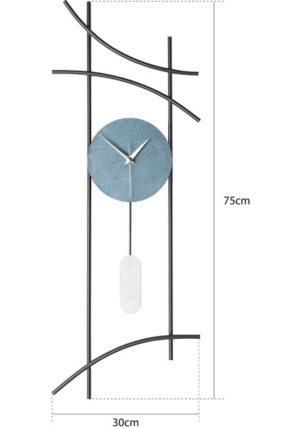 Muyika Ken Metal 75-30CM Dekoratif Duvar Saati Mds-R