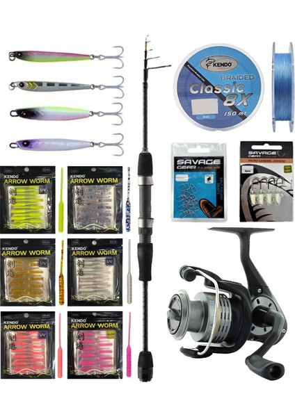 Yekoutdoor Arrow Worm Lrf Seti Okuma LRF-TELE-706UL 212CM 1-8 gr Lrf Kamışı&okuma Revenger Rv-25 Fd Olta Makinesi