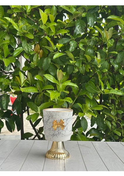 Elite Seramik Saksı Mermer Desenli Detaylı 20CM Yükseklik , 13CM Çap (1 Adet ) 1 Adet fiyatları