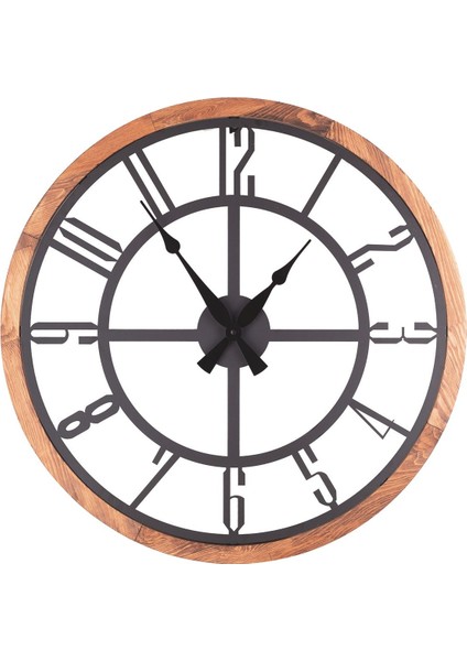 Muyika Bunnela Metal-Ahşap Çerçeveli 80X80CM Dekoratif Duvar Saati Mds-Am indirimleri
