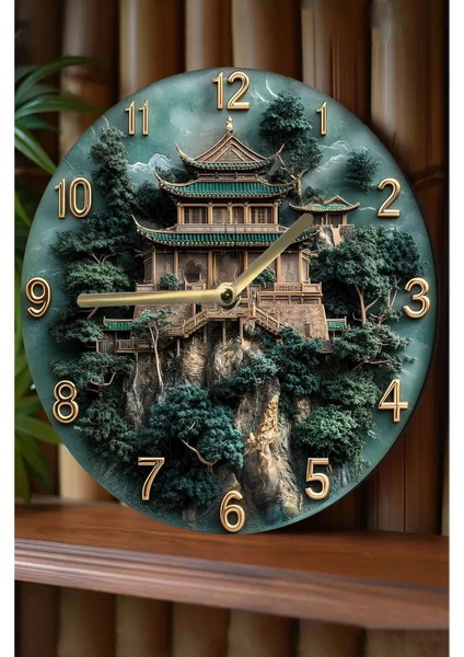 Sessiz Yuvarlak Ahşap Duvar Saati, Kuvars 3 Boyut Görünümlü 2d Saatler