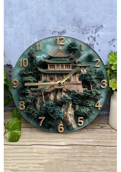 Sessiz Yuvarlak Ahşap Duvar Saati, Kuvars 3 Boyut Görünümlü 2d Saatler modelleri