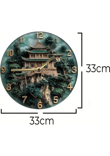 Sessiz Yuvarlak Ahşap Duvar Saati, Kuvars 3 Boyut Görünümlü 2d Saatler indirimleri