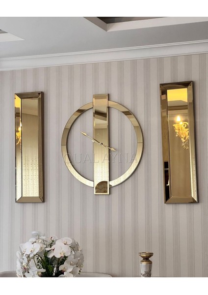 3’lü Gold Yüzük Saat ve Ayna Set