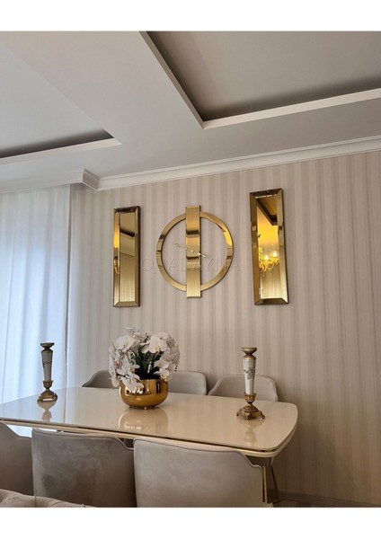 3’lü Gold Yüzük Saat ve Ayna Set modelleri