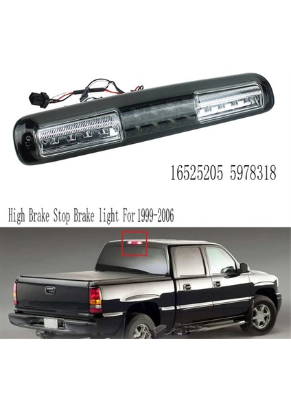 16525205 Araba Arka 3. Ek Fren Lambaları Yüksek Fren Durdurucu Chevy Silverado Gmc Sierra 1999-2006 5978318 Siyah (Yurt Dışından) fırsatları