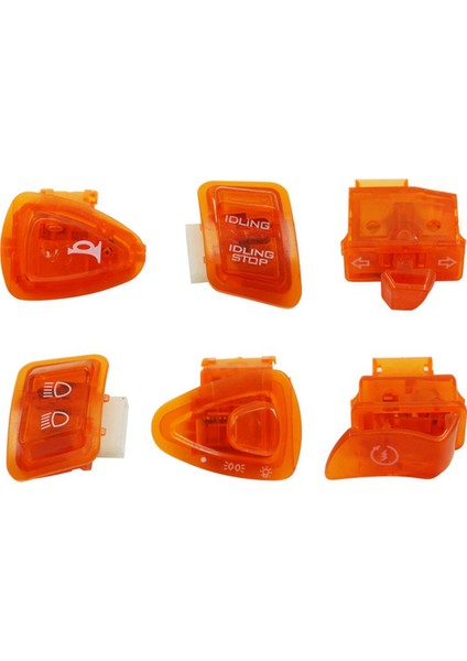 6 Adet Gy6 50CC 125CC 150CC Atv Moped Scooter Motosiklet Farları Korna Dimmer Dönüş Tek Anahtar Düğmesi Turuncu (Yurt Dışından)