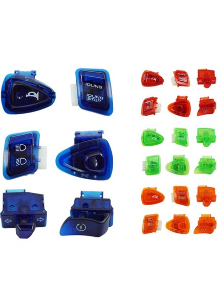 6 Adet Gy6 50CC 125CC 150CC Atv Moped Scooter Motosiklet Farları Korna Dimmer Dönüş Tek Anahtar Düğmesi Turuncu (Yurt Dışından) modelleri