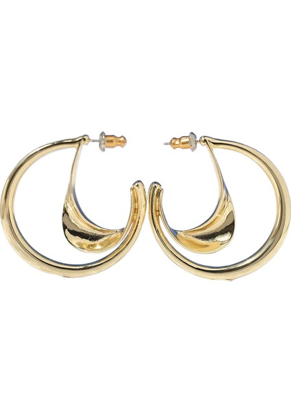 Moda Çok Yönlü Mizaç Metal Oyuk Geometrik Küpe Saplama Küpe Kadın (Yurt Dışından)