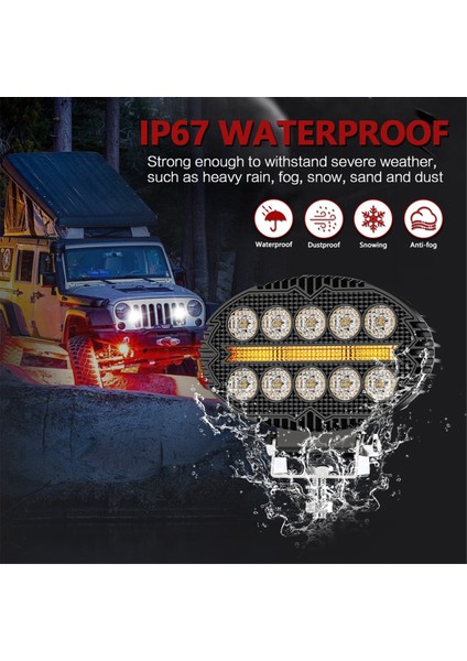 5.5 Inç 10000LM Oval LED Çalışma Işıkları Sis Işıkları Drl Kamyon Atv Utv Suv Motosiklet Araba Römork Tekne (Yurt Dışından)