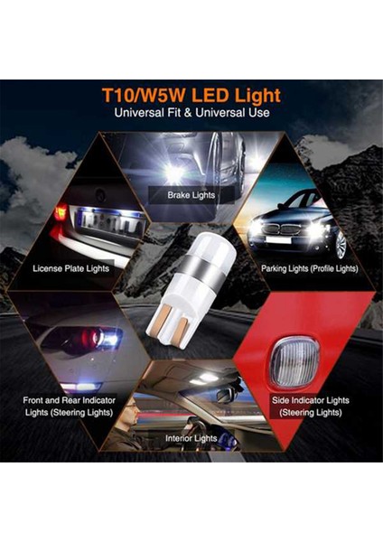 Adet Hata T10 Ampul Canbus 3030 Smd LED Araba Park Lambası Beyaz 6000K (Yurt Dışından) modelleri