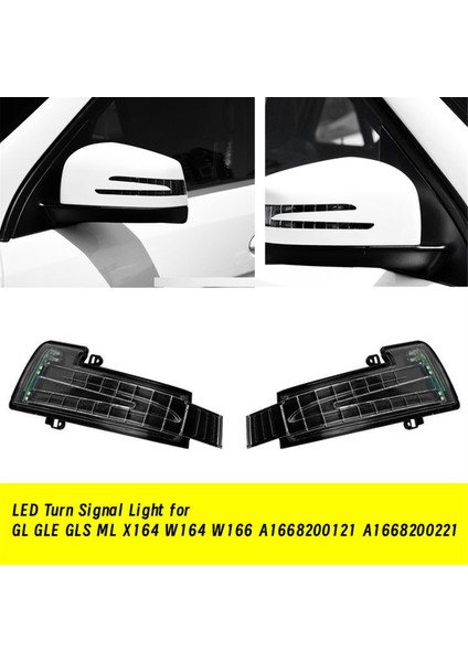 1 Çift Dikiz Aynası Lambası LED Dönüş Sinyal Lambası Mercedes Benz Gl Gle Gls ml X164 W164 W166 A1668200121 A1668200221 (Yurt Dışından) fırsatları