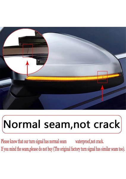 Araba Dönüş Işığı LED Dikiz Dinamik Akan Tip Dönüş Işığı Vw Golf 7 Tek Renk Sarı (Yurt Dışından) modelleri