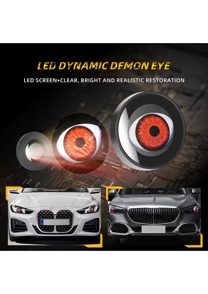 LED Şeytan Gözler Araba Farları Dekorasyon Şeytan Gözü Işık LED Dinamik Araba Motosiklet Suv Far Gözü Işıkları Aksesuarları (Yurt Dışından) fırsatları