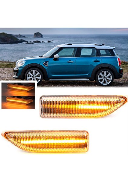 Amber LED Dinamik Sıralı Yan Işaret Lambası Montajı Dönüş Sinyali Mını Countryman F60 2017-2023 Şeffaf Lens (Yurt Dışından) indirimleri