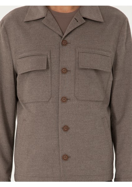 Erkek Vizon Regular Fit Ceket 50293355-VR052