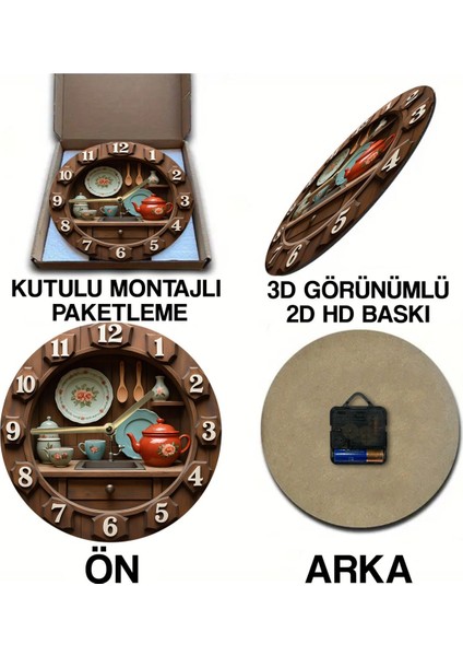 Sessiz Yuvarlak Ahşap Duvar Saati, Kuvars Hareketli 3D Görünümlü 2d Saat Mutfak Serisi indirimleri