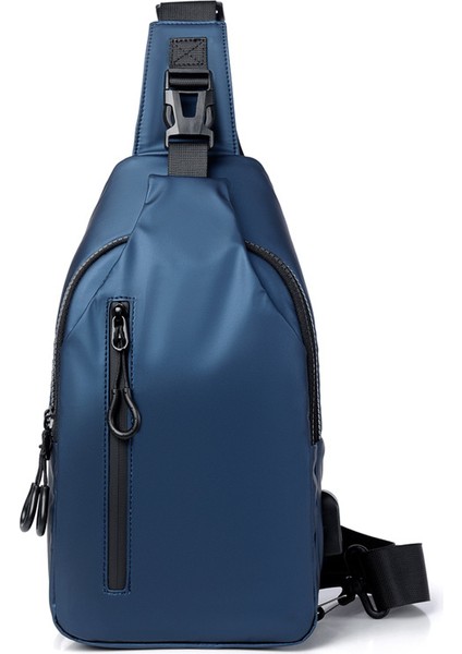 Göğüs Çantası Erkek Yeni Gündelik Moda Omuz Çantası Kıdemli Anlamda Crossbody Çanta USB Şarj Erkek Basit Olabilir (Yurt Dışından)