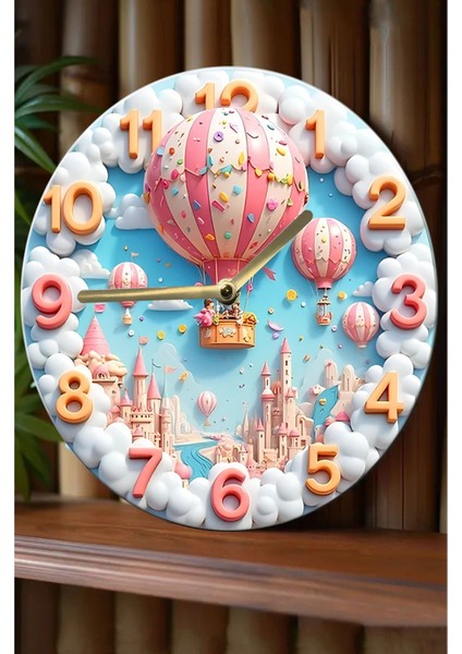 Sessiz Yuvarlak Ahşap Duvar Saati, Kuvars Hareketli 3D Görünümlü 2d Saat SDW101