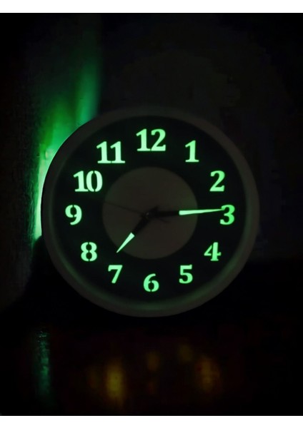 Fosforlu 22 cm Duvar Saati 4 Adet Çanta 3 Adet Kek Kalıbı Hediyeli