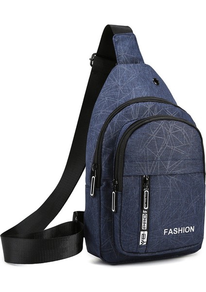 Moda Erkek Çapraz Askılı Çanta Erkek Göğüs Çantası Basit Omuz Çok Fonksiyonlu Küçük Çanta (Yurt Dışından)