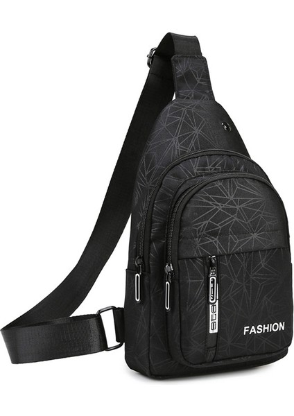 Moda Erkek Çapraz Askılı Çanta Erkek Göğüs Çantası Basit Omuz Çok Fonksiyonlu Küçük Çanta (Yurt Dışından)