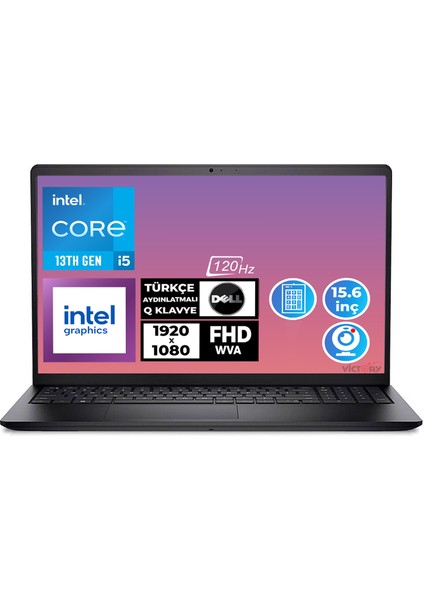 Vostro 3530 I5-1334U 16GB 512GB SSD 15.6 Fhd 120Hz Ubuntu Taşınabilir Bilgisayar N3404PVNB3530-UBU