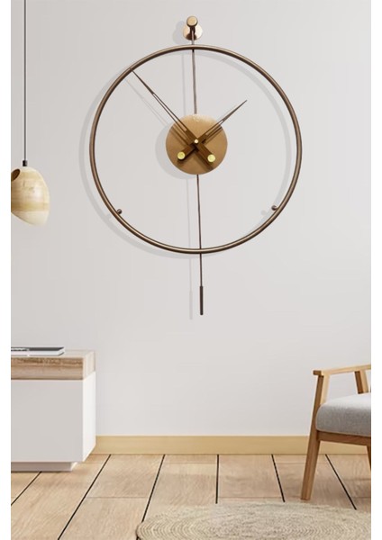 Tiktok Plus Orta Boy 50 x 75 cm Rose Gold (Bakır Rengi), Modern Dekoratif Sarkaçlı Metal Duvar Saat fiyatları