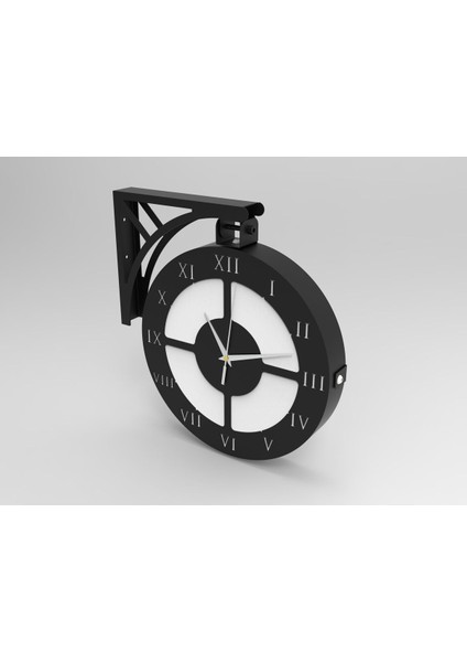 Dairesel Siyah Metal Endüstriyel Çift Taraflı Duvar Saati fiyatları