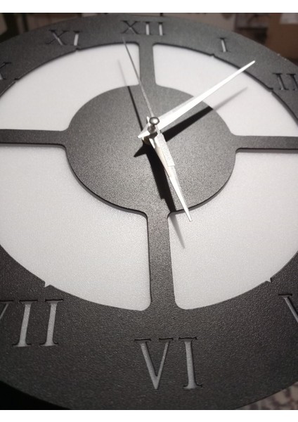 Dairesel Siyah Metal Endüstriyel Çift Taraflı Duvar Saati