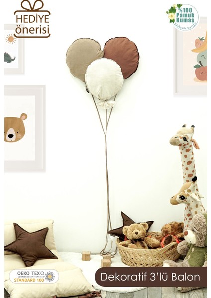 Çocuk ve Bebek Odası Duvar Dekoru Kumaş Balon Seti 3'lü Oyun Alanı ve Oda Kullanımına Uygun modelleri