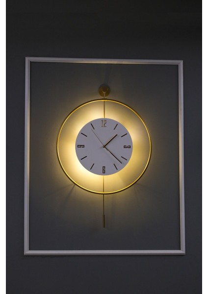 (Xxl 60X80 )3'lü Gold Kristal Set ,saat-Çiçeklik ve Çiçek ,pilli LED
