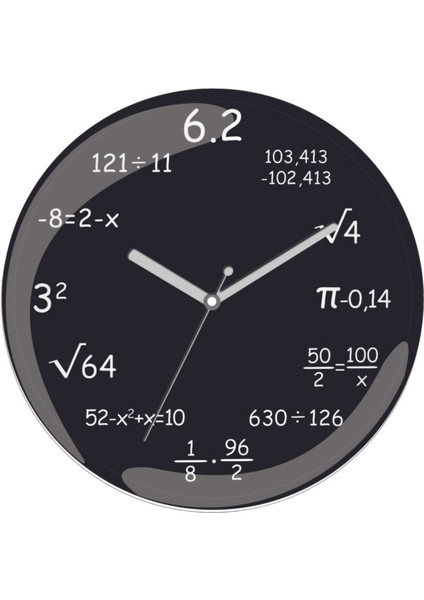 Matematik Istediğiniz Isim Sessiz Bombeli Gerçek Cam Duvar Saati