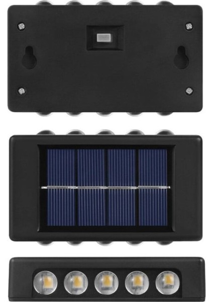 10 Ledli Solar Bahçe Dış Mekan Duvar Aydınlatması 2'li Set