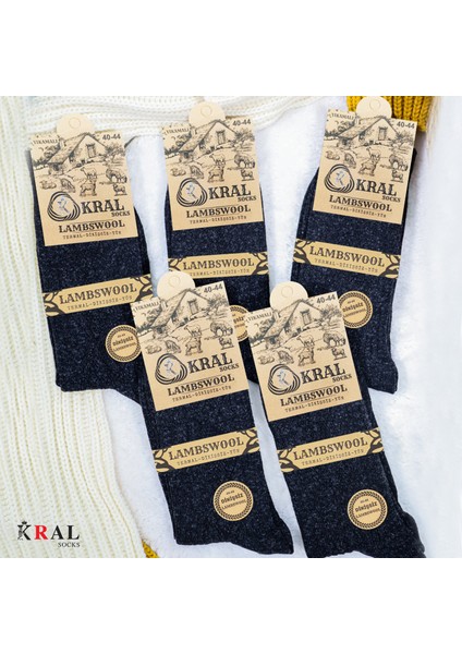 Erkek Kışlık Termal Etkili (5'li Paket) Lambswool Kuzu Yünlü Çorap fiyatları