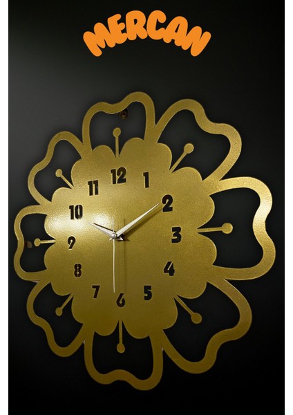 Mercan Model Metal Lazer Kesim Akar Sessiz Mekanizmalı Duvar Saati (40*40 Cm) fiyatları