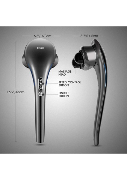 ERG-751 Percussion Şarjlı Çift Başlıklı Darbeli Derin Etki Vücut Masaj Aleti